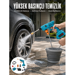 Şarjlı Ve Yüksek Basınçlı Oto Yıkama Makinesi Ve Sulama Tabancası Bahçe Yıkama Makinesi