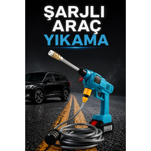 Şarjlı Ve Yüksek Basınçlı Oto Yıkama Makinesi Ve Sulama Tabancası Bahçe Yıkama Makinesi