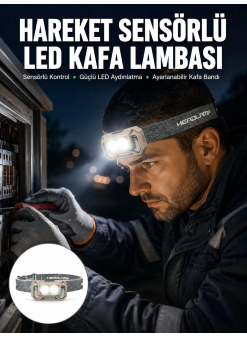 Şarjlı Wave Sensörlü Led Kafa Feneri Outdoor Kullanım Yeni Nesil