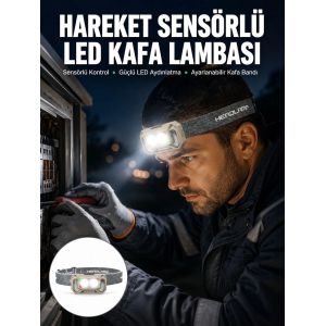 Şarjlı Wave Sensörlü Led Kafa Feneri Outdoor Kullanım Yeni Nesil