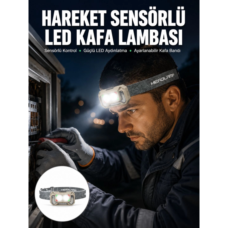 Şarjlı Wave Sensörlü Led Kafa Feneri Outdoor Kullanım Yeni Nesil Şarjlı Wave Sensörlü Led Kafa Feneri Outdoor Kullanım Yeni Nesil