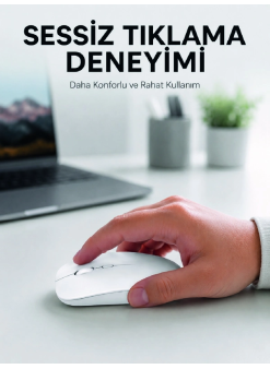 Şarjlı Wireless Mouse Bluetooth Çift Modlu Sessiz Yüksek Hassasiyetli Fare