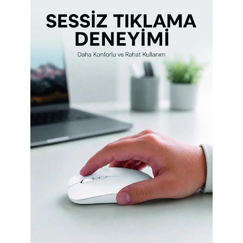 Şarjlı Wireless Mouse Bluetooth Çift Modlu Sessiz Yüksek Hassasiyetli Fare Şarjlı Wireless Mouse Bluetooth Çift Modlu Sessiz Yüksek Hassasiyetli Fare