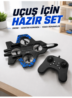 Savaş Jeti Görünümlü Drone 2.4g Kumandalı Jiroskoplu 360° Akrobatik Takla Yedek Pervaneli