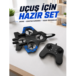 Savaş Jeti Görünümlü Drone 2.4g Kumandalı Jiroskoplu 360° Akrobatik Takla Yedek Pervaneli