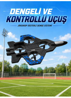 Savaş Uçağı Tasarımlı Drone 2.4g Uzaktan Kumandalı 360° Takla Jiroskop Tek Tuş Kalkış İniş