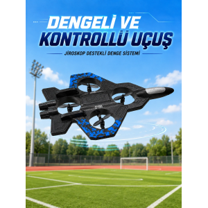 Savaş Uçağı Tasarımlı Drone 2.4g Uzaktan Kumandalı 360° Takla Jiroskop Tek Tuş Kalkış İniş