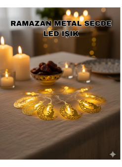 Secde Eden Adam Figürlü Ay Tasarımlı Ramazan Led Işık