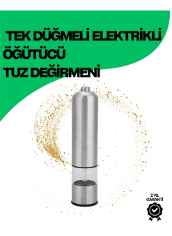 Şeffaf Hazneli Elektrikli Tuz Karabiber Öğütücü Pilli Taşınabilir Mutfak Aleti