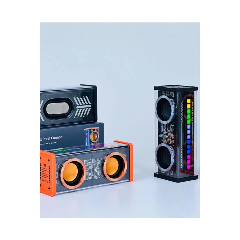 Şeffaf Mecha Müzik Tws Stereo Rgb İşıklı Hoparlör Kablosuz Bluetooth 5.0 Taşınabilir Hoparlör V9 Şeffaf Mecha Müzik Tws Stereo Rgb İşıklı Hoparlör Kablosuz Bluetooth 5.0 Taşınabilir Hoparlör V9