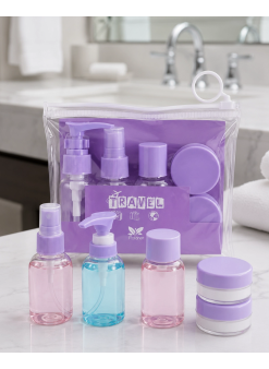 Şeffaf Seyahat Dolum Şişesi Seti 5 Parça Kozmetik Organizer