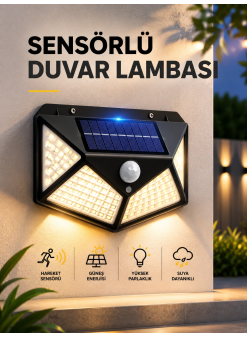Sensörlü Güneş Enerjili Duvar Lambası