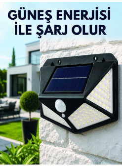Sensörlü Solar Bahçe Lambası Geniş Açılı Led Aydınlatmalı Balkon Garaj Ve Bahçe Işığı