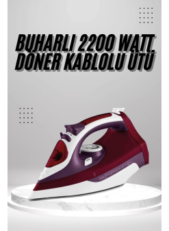 Seramik Tabanlı Kırmızı 2200 Watt Şok Buharlı Ütü