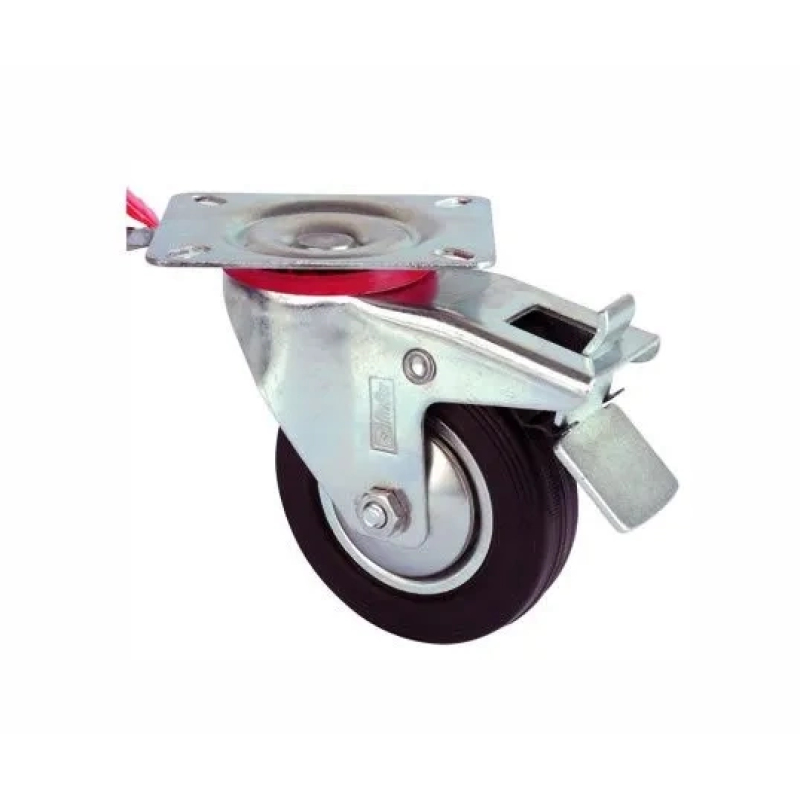 Servis Tekeri - Tablalı Frenli Siyah Döner - Çap 100 Mm Servis Tekeri - Tablalı Frenli Siyah Döner - Çap 100 Mm