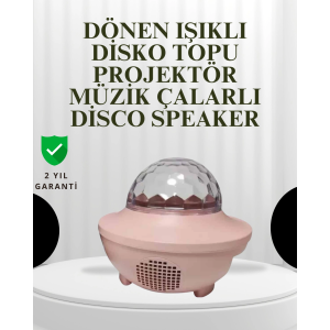 Sesle Etkileşimli Yıldız Projektörlü Gece Lambası – Bluetooth Hoparlörlü, Usb Girişli, Dönen Okyanus