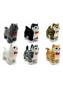 Sesli Hareketli Yürüyen Peluş Kedi Alk3389