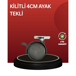 Sessiz Dönen Kilitli Mobilya Tekerleği 4 Cm