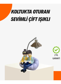 Sevgiliye Özel Çift Figürlü Led Masa Lambası Okuyan Çift Tasarım