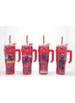 Sevimli Spiderman Pipetli Termos & Suluk Alk4713