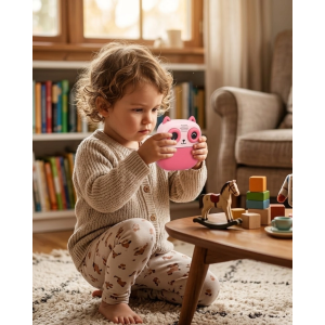 Sevimli Tasarımlı Baskılı Çocuk Kamerası 6 Renk Kalem 5 Kağıt Rulosu Hediyeli Eğlenceli Set