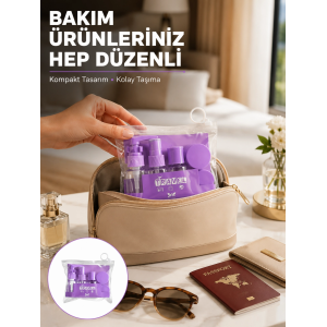 Seyahat Bakım Seti 5 Parça Sızdırmaz Şeffaf Kapaklı 30ml Yeni Nesil