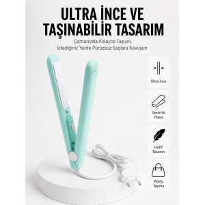 Seyahat Tipi Taşınabilir Saç Düzleştirici Saç Şekillendirici Yüksek Isı Ayarlı