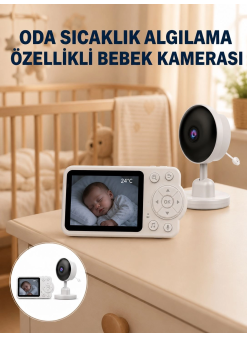 Sıcaklık Sensörlü Güvenli Bebek Kamerası İki Yönlü Ses Yeni Nesil
