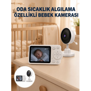 Sıcaklık Sensörlü Güvenli Bebek Kamerası İki Yönlü Ses Yeni Nesil