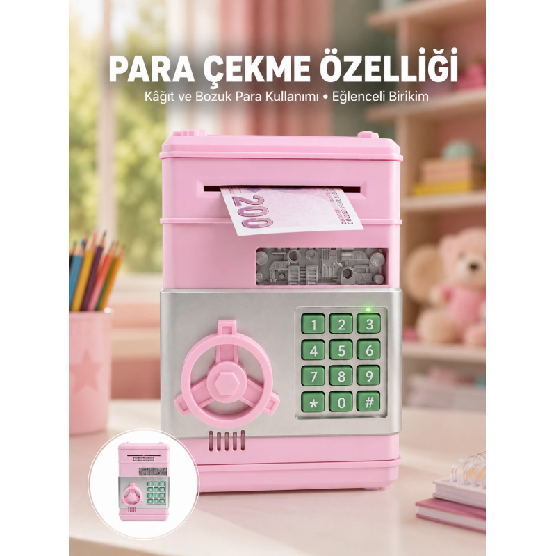 Şifreli Elektronik Para Biriktirme Kumbarası Büyük Kapasiteli Şifreli Elektronik Para Biriktirme Kumbarası Büyük Kapasiteli