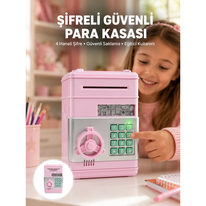 Şifreli Elektronik Para Biriktirme Kumbarası Büyük Kapasiteli Şifreli Elektronik Para Biriktirme Kumbarası Büyük Kapasiteli