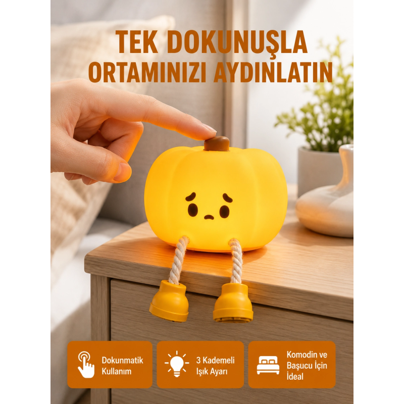 Silikon Pumpkin Night Light Telefon Tutuculu Led Lamba Yeni Nesil Silikon Pumpkin Night Light Telefon Tutuculu Led Lamba Yeni Nesil