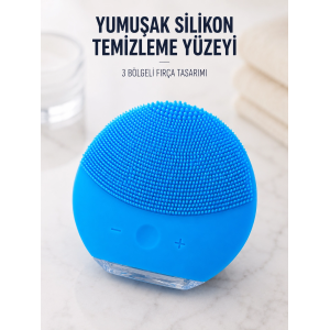 Silikon Yüz Temizleme Fırçası Ayarlanabilir Titreşimli Mavi Cilt Bakım Cihazı