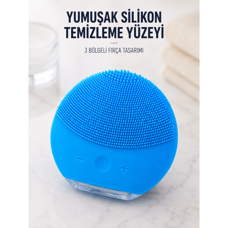 Silikon Yüz Temizleme Fırçası Ayarlanabilir Titreşimli Mavi Cilt Bakım Cihazı Silikon Yüz Temizleme Fırçası Ayarlanabilir Titreşimli Mavi Cilt Bakım Cihazı