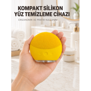 Silikon Yüz Temizleme Fırçası Titreşim Ayarlı Usb Şarjlı Cilt Bakım Cihazı
