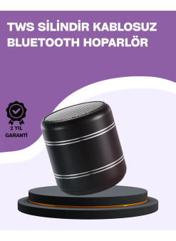 Silindir Tasarım Mini Bluetooth Hoparlör 10m Çekim Güçlü Bas Ve Mikrofonlu