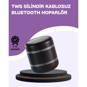 Silindir Tasarım Mini Bluetooth Hoparlör 10m Çekim Güçlü Bas Ve Mikrofonlu
