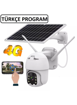 Sim Kartlı 4g Ptz 360 Hareketli Solar Güneş Enerjili 1080p Kamera Türkçe Program Son Sürüm