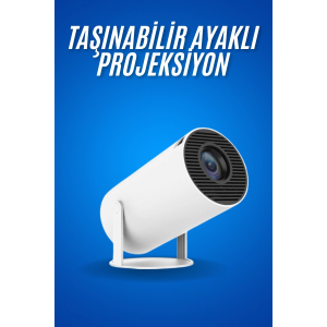 Sinema Projektörü Android Hdmı Usb Wifi Ses Çıkışlı Ayaklı Projeksiyon Taşınabilir
