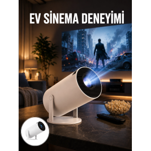 Sinema Projektörü Android Hdmı Usb Wifi Ses Çıkışlı Ayaklı Projeksiyon Taşınabilir Yeni Nesil