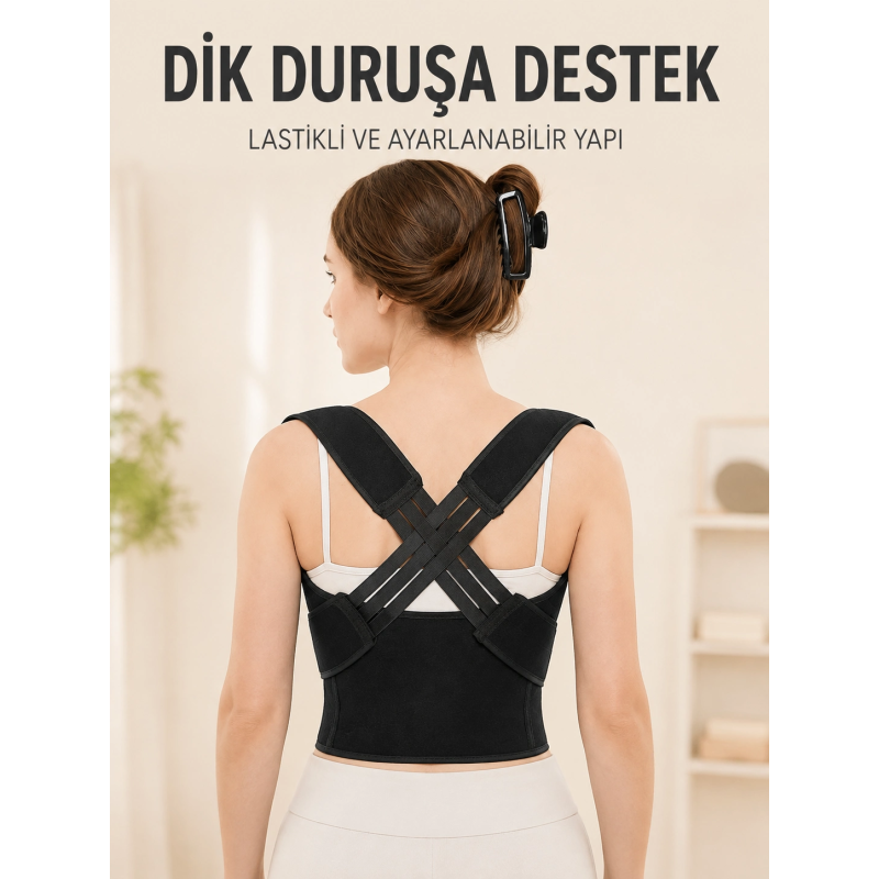 Sırt Destek Korsesi Dik Duruş İçin Ayarlanabilir Lastikli Postür Ve Bel Korsesi Sırt Destek Korsesi Dik Duruş İçin Ayarlanabilir Lastikli Postür Ve Bel Korsesi