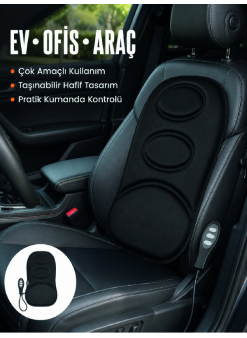 Sırt Ve Bel Masaj Minderi Motorlu, Kademeli Şiddet Ayarlı Masaj Koltuğu Pedi