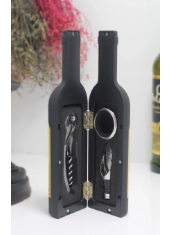 Şişe Tirbuşon Seti Küçük Siyah Alk2630