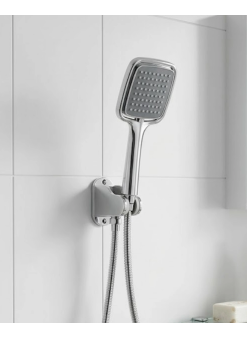 Siyah Duş Seti El Duşu Başlığı Spiral Hortum Ve Duvar Askısı Banyo Duş Seti