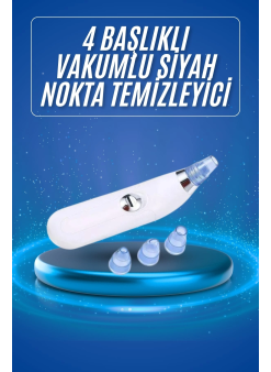 Siyah Nokta Temizleme Cihazı 4 Başlıklı Vakumlu Pilli Ölü Deri Arındırma