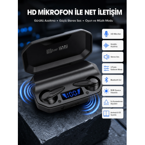Siyah Profesyonel Kulaklık Hd Mikrofonlu Çağrı Cevaplayabilen