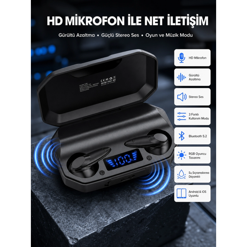 Siyah Profesyonel Kulaklık Hd Mikrofonlu Çağrı Cevaplayabilen Siyah Profesyonel Kulaklık Hd Mikrofonlu Çağrı Cevaplayabilen