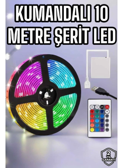 Smart Şerit Led Tv Arkası Renkli Kumandalı 10 Metre