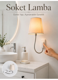 Soket Tipi Ayarlanabilir Başlıklı Dekoratif Gece Lambası