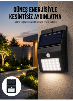 Solar Dekoratif Lambası Sensörlü Led Işık Bahçe Aydınlatma Yeni Nesil